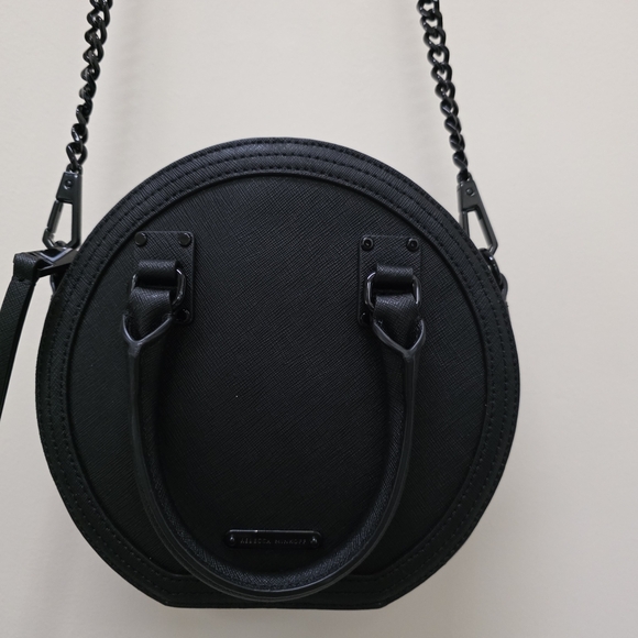 Rebecca Minkoff Circle Crossbody Leather Black Purse - Picture 3 of 4